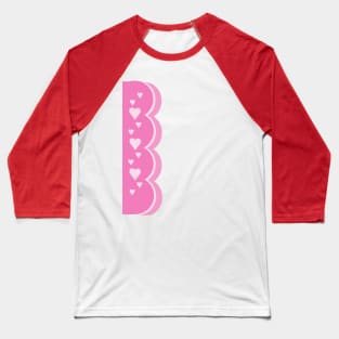 Pink Hearts Baseball T-Shirt